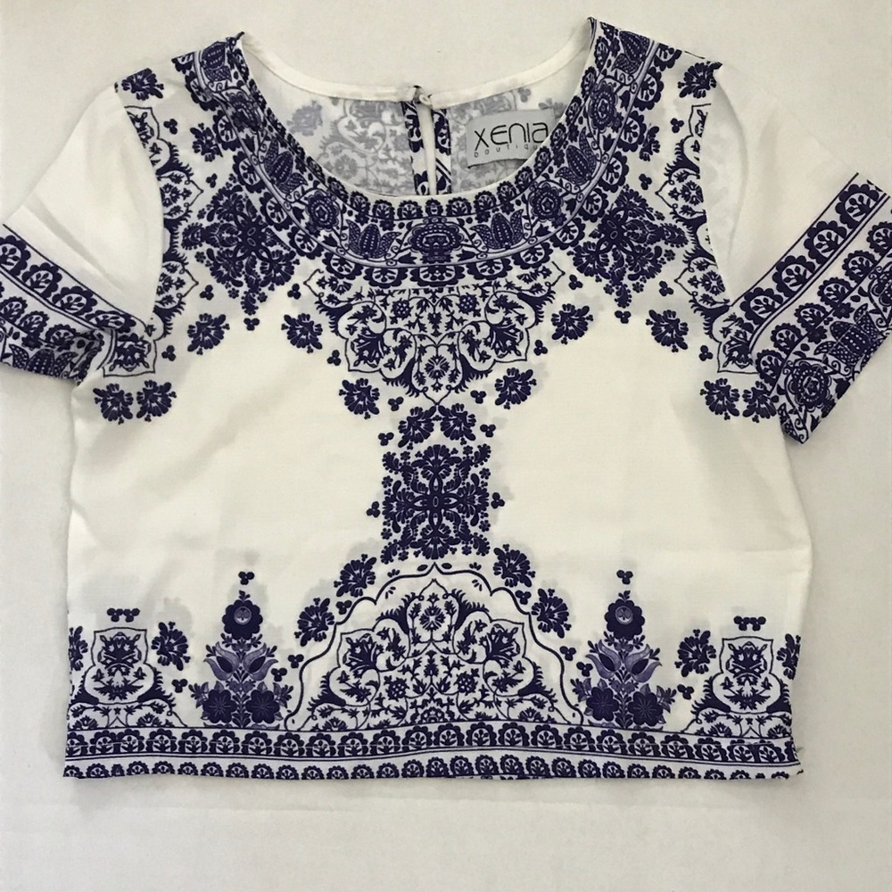 Stylish blue and white top